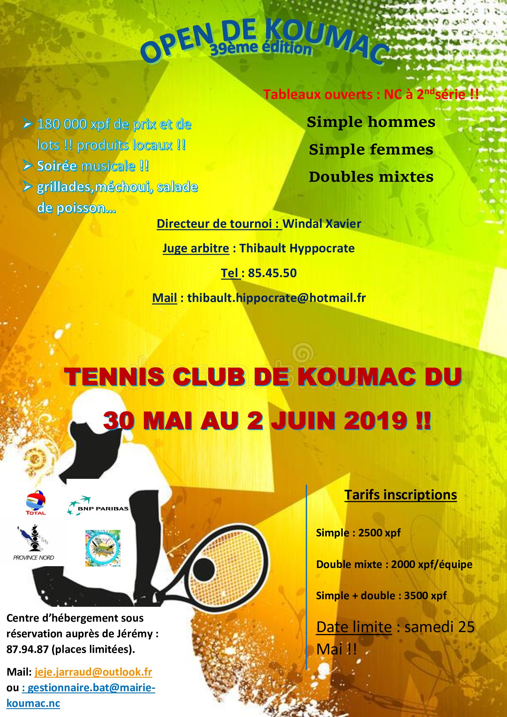 TENNIS Open De Koumac 2019 Ligue Caledonienne De Tennis